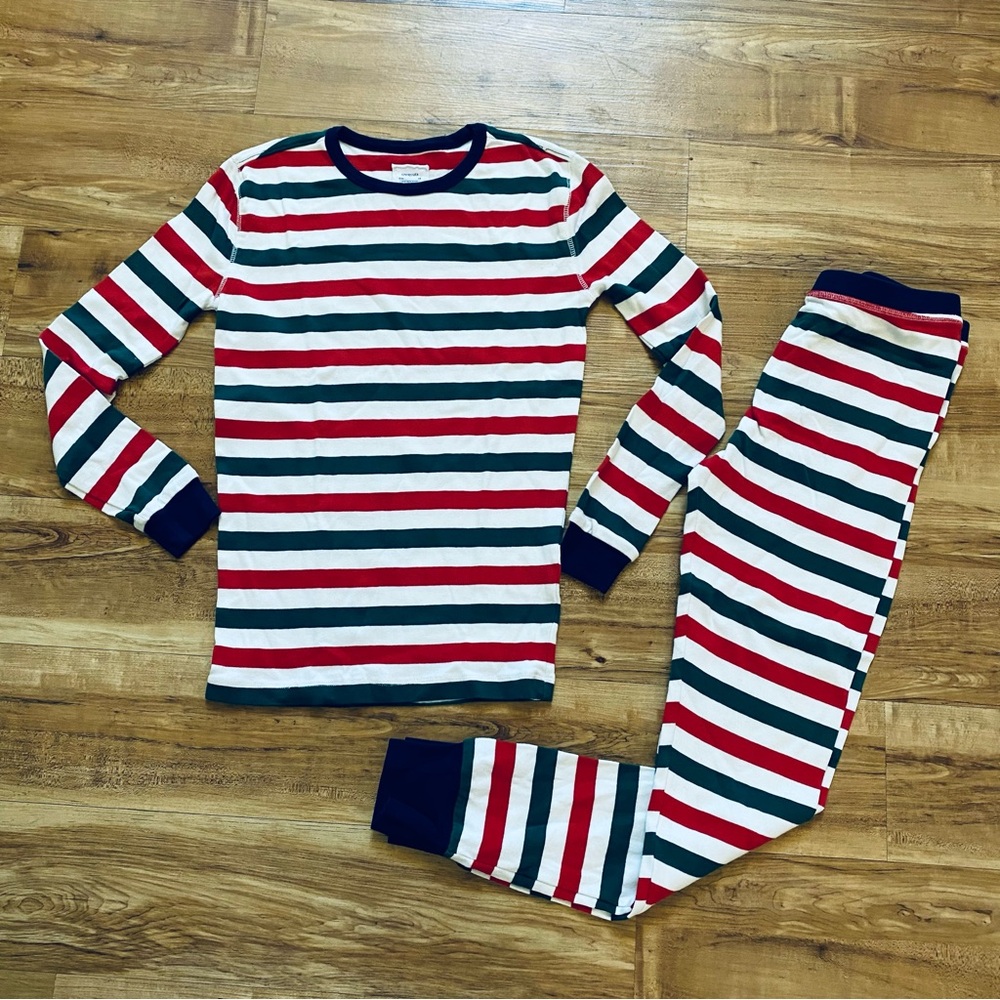 CREWCUTS Boy's 14 Striped Snug Fit Christmas Holiday Long Sleeve Cotton Pajamas